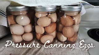 Pressure Canning Whole Eggs for the pantry! *NOT a G0v+ approved method #storingeggs #preservingeggs