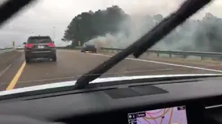 Car fire slows traffic on interstate