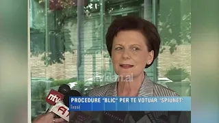 Valentina Leskaj deklaratë për projektligjin e dosjeve - (14 Korrik 2008)