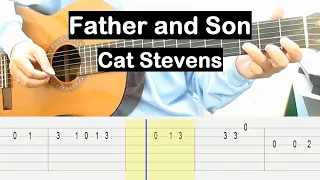 Father and Son Guitar Tutorial (Cat Stevens) Melody Guitar Tab Guitar Lessons for Beginners