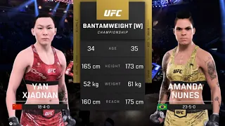 UFC 5 Yan Xiaonan vs Amanda Nunes: Clash of the Titans!