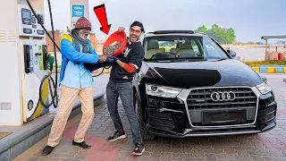 Filling Petrol in Audi Using Coins Prank😂 | मज़ा आ गया जब सिक्कों से तेल डलवाया | Funny Reactions