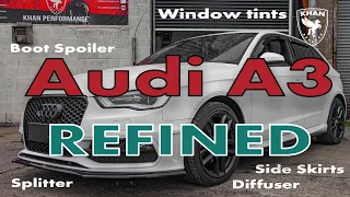 Audi A3 Bodykit Installation | Splitter, Diffuser, Spoiler, Honeycomb, Tints | KHAN Performance