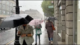 Walking Tour in St Petersburg Russia №173 Rain on Petrogradka