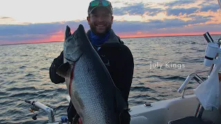 Divers + Flasher Flys = Big Salmon Strikes | Lake Michigan | Diver Strikes