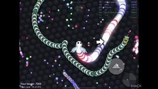 Getting 8th place on the leaderboard on slither.io