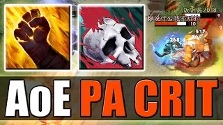 One Shot PA Crit + Sleight of Fist [Imba AoE Coup de Grace] Dota 2 Ability Draft