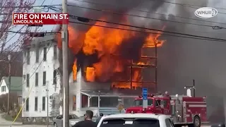 Firefighters battle large fire on Main Street in Lincoln