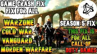 COD: Warzone / MW / Cold War / Vanguard ( Season 5 ) - How To Fix, Crashing, PC CRASH Fix Guide 2022