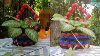 Recycle Plastic Bottle Caps to Make Beautiful Flower Pots For Your Small Garden At Home