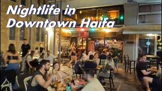 Downtown Haifa in the evening and at night. The Turkish Market Entertainment Compound. Nightlife