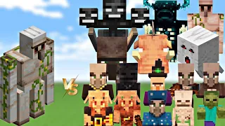 Epic Minecraft Battle:iron golem vs all mobs #minecraft #viral