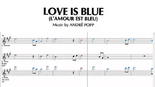 Love Is Blue  (for violin or melodic instrument)  sheet music/scrolling score (GOOD AUDIO)