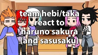 team hebi/taka react to haruno sakura and sasusaku || gacha club || naruto shippuden