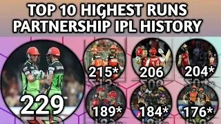 Top 10 Highest Runs Partnerships In IPL History | Highest Runs Partnerships from 2008 To 2018