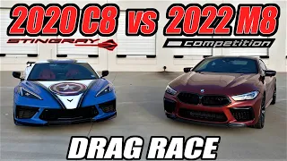 2020 C8 Corvette vs 2022 M8 Competition! WILL BMW BEAT CHEVY?