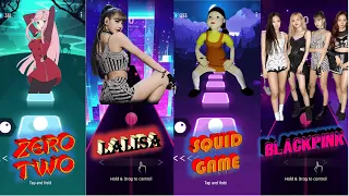 Zero Two VS LISA VS Squid Game VS Blackpink  -Tiles Hop & Dancing Road