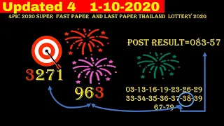 1-10-2020 4pic 2020 super  fast paper  and last paper Thailand  lottery 2020