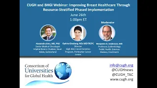 CUGH and BHGI Webinar: Improving Breast Healthcare Through Resource Stratified Phased Implementation