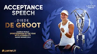 Diede de Groot accepts Laureus World Sportsperson of the Year with a Disability Award