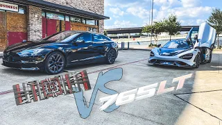 Tesla Model S Plaid (1000HP) vs Mclaren 765LT -  Can a Family Filled Tesla still Win? The Real Test!