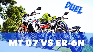 YAMAHA MT 07 VS KAWASAKI ER6N - TOP SPEED 0-100, ACCELERATION, STRAT UP