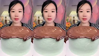 ASMR🍰Eating Chocolate Thousand Layer Cream C🍰 (soft and waxy sound)  크림 케ց 먹방 MUKBANG Satisfaction