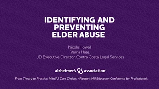 Identifying and  Preventing  Elder Abuse