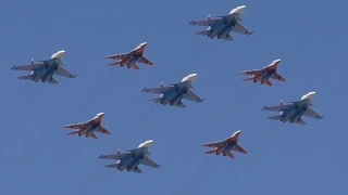 ВКС России! Истребительная и штурмовая авиация в небе Москвы!