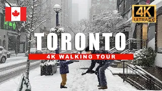 🇨🇦 Heavy Snow Storm in Toronto Walking Tour ❄️ Bloor Yorkville City Walk [ 4K HDR - 60 fps ]