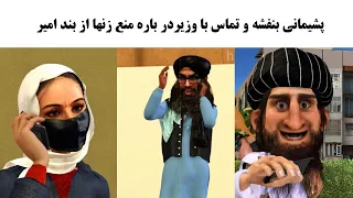 پشیمانی بنفشه و تماس با وزیردر باره منع زنها از بند امیر.#comedy #3dart #طنز #animation #adamkhan