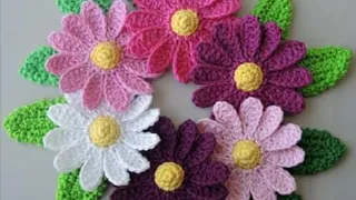 كروشيه طريقة عمل ورده لتزيين الملابس والمفروشات How to crochet a flower to decorate clothes