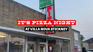 Tavern-style Sausage Pizza at Villa Nova Pizza in Stickney, Illinois