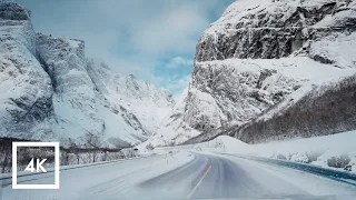 Relaxing Snowy Drive in Norway | Trollveggen to Coastal Highway, Driving Sounds for Deep Sleep ASMR