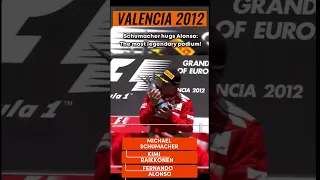 F1 Epic Podium: Schumacher, Räikkönen & Alonso Valencia 2012