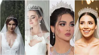 Trendy Wedding Hairstyles With Veil and Crown || European Fashion Hairstyles