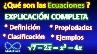 22. ¿Qué es una Ecuación? Tipos de ecuaciones y propiedades EXPLICACIÓN COMPLETA