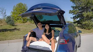 Camping in Our NEW Tesla Model Y