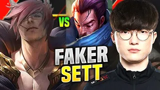 SKT T1 Faker Plays Sett Mid vs Yasuo!  | FAKER PLAYS SETT VS OTP YASUO MID!  |