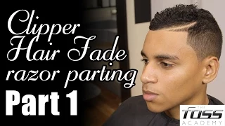 How to cut a Clipper Hair Fade with a razor parting Part 1 (The Mayfair Barber)