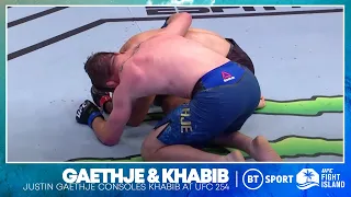 Amazing moment of respect! Justin Gaethje consoles emotional Khabib Nurmagomedov | UFC 254