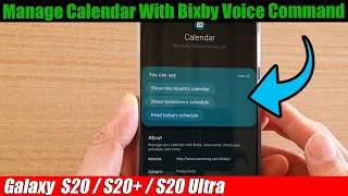 Galaxy S20/S20+: How to Manage Calendar With Bixby Voice Command