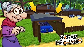 🚘 МУЖИКИ ПОМОГАЮТ БАБКЕ ПОСТАВИТЬ ГАРАЖ 🚘 МУЛЬТИК про ПОСТРОЙКИ в Scrap Mechanic 🔨