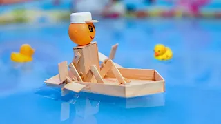 DIY Popsicle Sticks Boat and Robot.