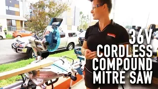 Makita Cordless Compound Mitre Saw DLS111 with bluetooth dust extraction