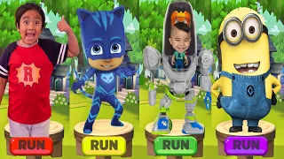 Tag with Ryan vs  CKN Boys Run vs Pj Masks Catboy vs Minions Rush - ALl Characters Unlocked