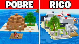 7 ILHAS de RICO vs. 7 ILHAS de POBRE no Minecraft!