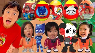 Tag with Ryan Egg Surprise - Combo Panda vs PJ Masks Catboy vs Space Ryan Kaji Costumes