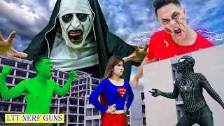 Superheroes X-Shot Nerf Guns Fight Against Criminal Group in horror movies+ More Stories