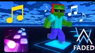 Monster School Tiles Hop Alan Walker Faded Song Challenge Minecraft Animation